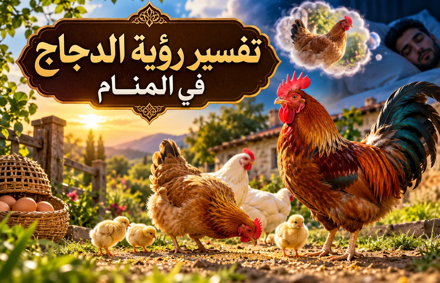 تفسير رؤية الدجاج في المنام لابن سيرين والنابلسي: دلالات الدجاج الحي والمذبوح وأكله وكثرته في البيت